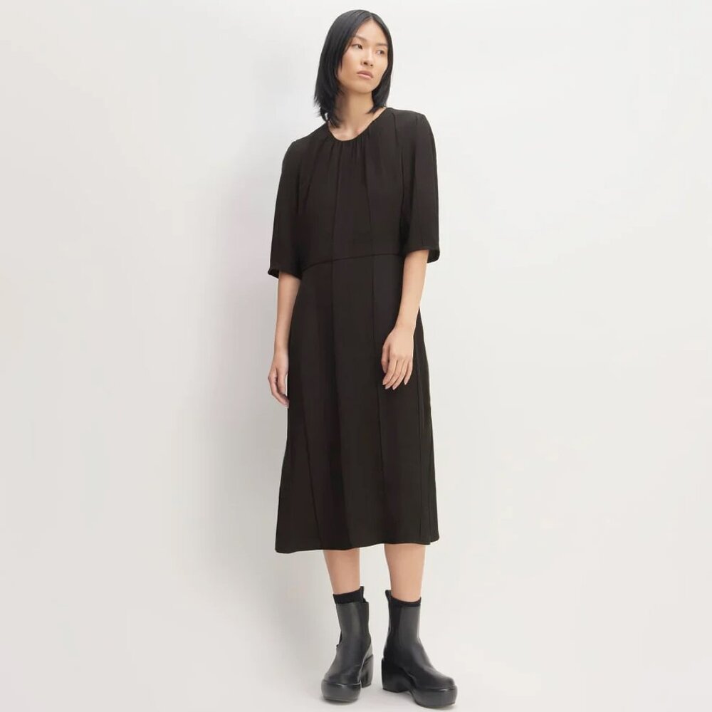 The City Stripe Ruched Dress LBD - NWT